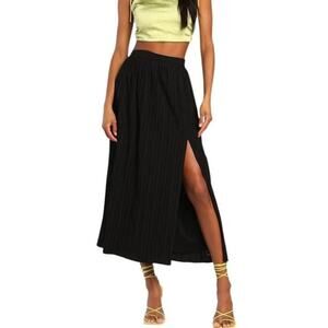 Lulus Midsummer Memories Black Mid-Rise Maxi Skirt size Small NWT